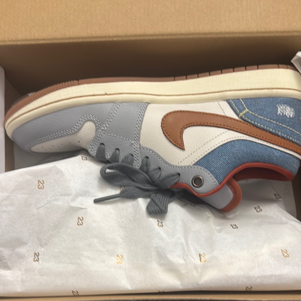 Jordan Gray and Brown Retro Sneakers Low-Top